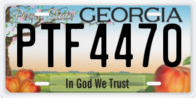 GA license plate PTF4470