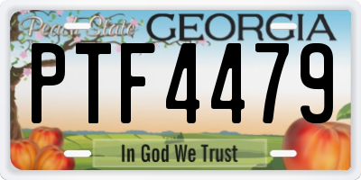 GA license plate PTF4479