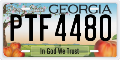 GA license plate PTF4480