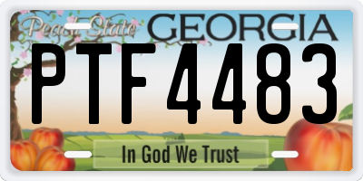 GA license plate PTF4483