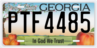 GA license plate PTF4485