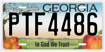 GA license plate PTF4486