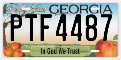 GA license plate PTF4487
