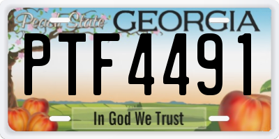 GA license plate PTF4491