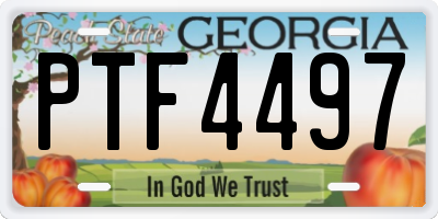 GA license plate PTF4497