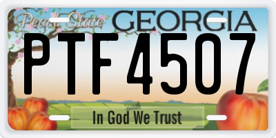 GA license plate PTF4507
