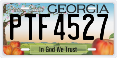 GA license plate PTF4527