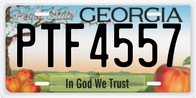 GA license plate PTF4557