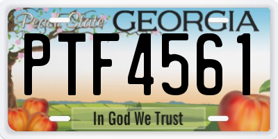 GA license plate PTF4561