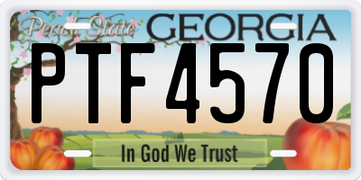 GA license plate PTF4570