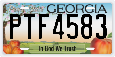 GA license plate PTF4583