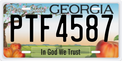 GA license plate PTF4587