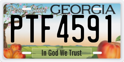 GA license plate PTF4591