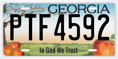 GA license plate PTF4592