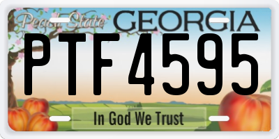 GA license plate PTF4595
