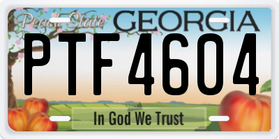 GA license plate PTF4604