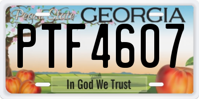 GA license plate PTF4607