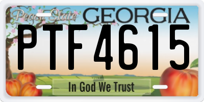 GA license plate PTF4615