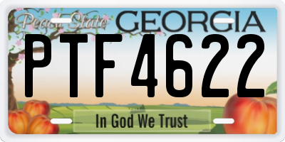 GA license plate PTF4622