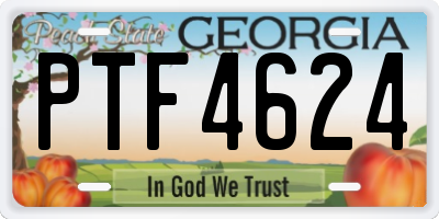 GA license plate PTF4624