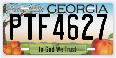 GA license plate PTF4627