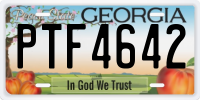 GA license plate PTF4642
