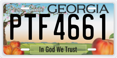 GA license plate PTF4661