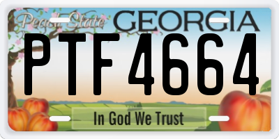 GA license plate PTF4664