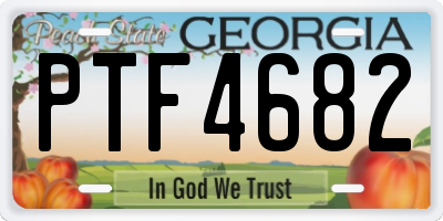GA license plate PTF4682