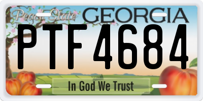 GA license plate PTF4684