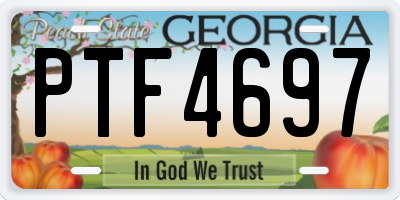 GA license plate PTF4697