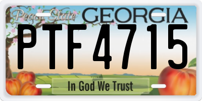 GA license plate PTF4715