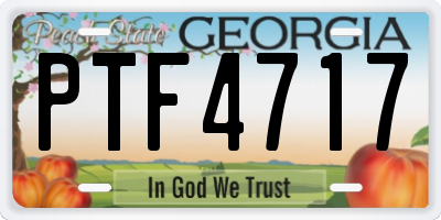 GA license plate PTF4717