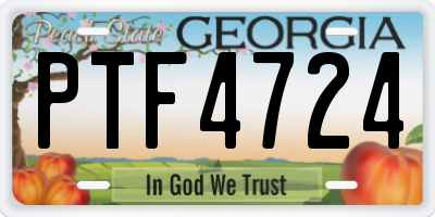 GA license plate PTF4724