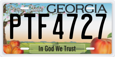 GA license plate PTF4727