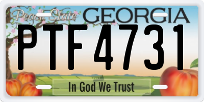 GA license plate PTF4731