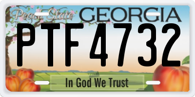 GA license plate PTF4732