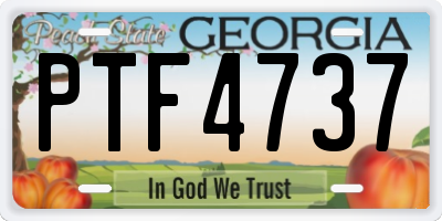 GA license plate PTF4737