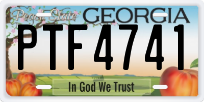 GA license plate PTF4741