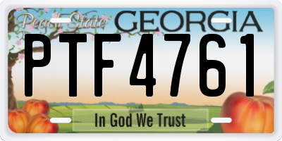 GA license plate PTF4761