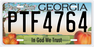 GA license plate PTF4764