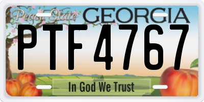GA license plate PTF4767