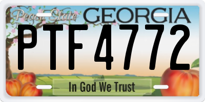 GA license plate PTF4772