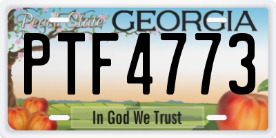 GA license plate PTF4773