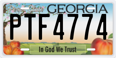 GA license plate PTF4774