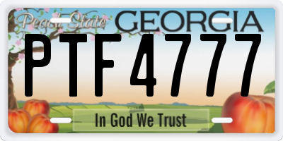 GA license plate PTF4777