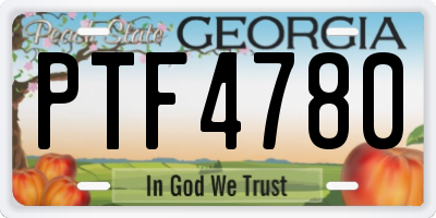 GA license plate PTF4780