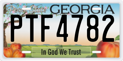 GA license plate PTF4782