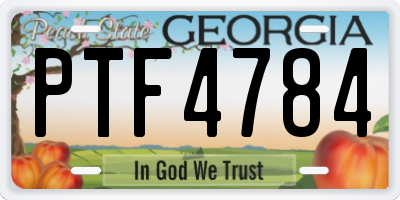 GA license plate PTF4784