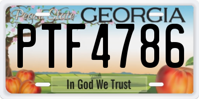 GA license plate PTF4786